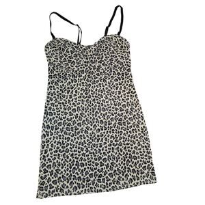 Nancy Ganz Body Slimmer's Body Shaper Cheetah Animal Print Mini Slip Dress 38c